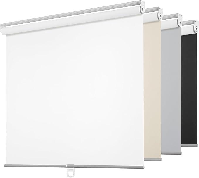 ChrisDowa Cordless Free-Stop 100% Blackout Blinds for Windows, Roller Windows Shades with Thermal Insulated, UV Protection Fabric for Living Room, Office and Home. Easy to Install.Grey,20" W X 72" H