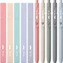 Mr. Pen Aesthetic Gel Pens & Highlighters No Bleed, 10 Pack - Morandi Color Bible Pens, Black Ink