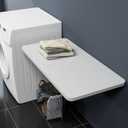 Neoaider Wall Mounted Folding Table 39.4L x 19.7W, Laundry Folding Table with Heavy Duty Metal Collapsible Shelf Brackets, Wall Mounted Desk Fold Down for Small Spaces, White