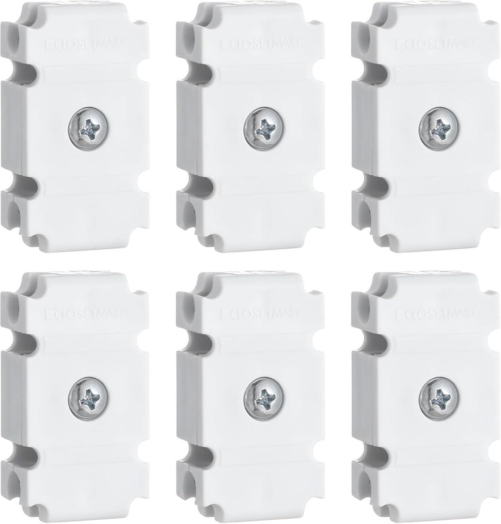 Weysat 6 Pcs Joiner Plates Set Closet Support Brackets Parts Shelf Organizer Joiner Plate Connectors for Shelf Organizer Grid Wall Clamps Grid Connectors