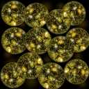 12 Pack 12 Inch Glow in The Dark LED Beach Ball Jumbo Confetti Glitters Inflatable Ball Swimming Pool for Party Pool Summer(Gold)