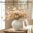 Artificial Flowers for Vase - Beige Silk Mums 10 Long Stems with Eucalyptus, Faux Flowers Home Decor, Neutral Tan Cream Floral Arrangement, Fake Chrysanthemum Pom Pom Stems, Spring Fall Centerpiece