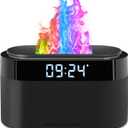 Flame Diffuser for Essential Oils, 200ml Essential Oil Diffuser with Alarm Clock, Upgraded Aromatherapy Diffuser Aroma Humidifier with 7 Color Remote & Auto-Off Protection for Home Yoga Office