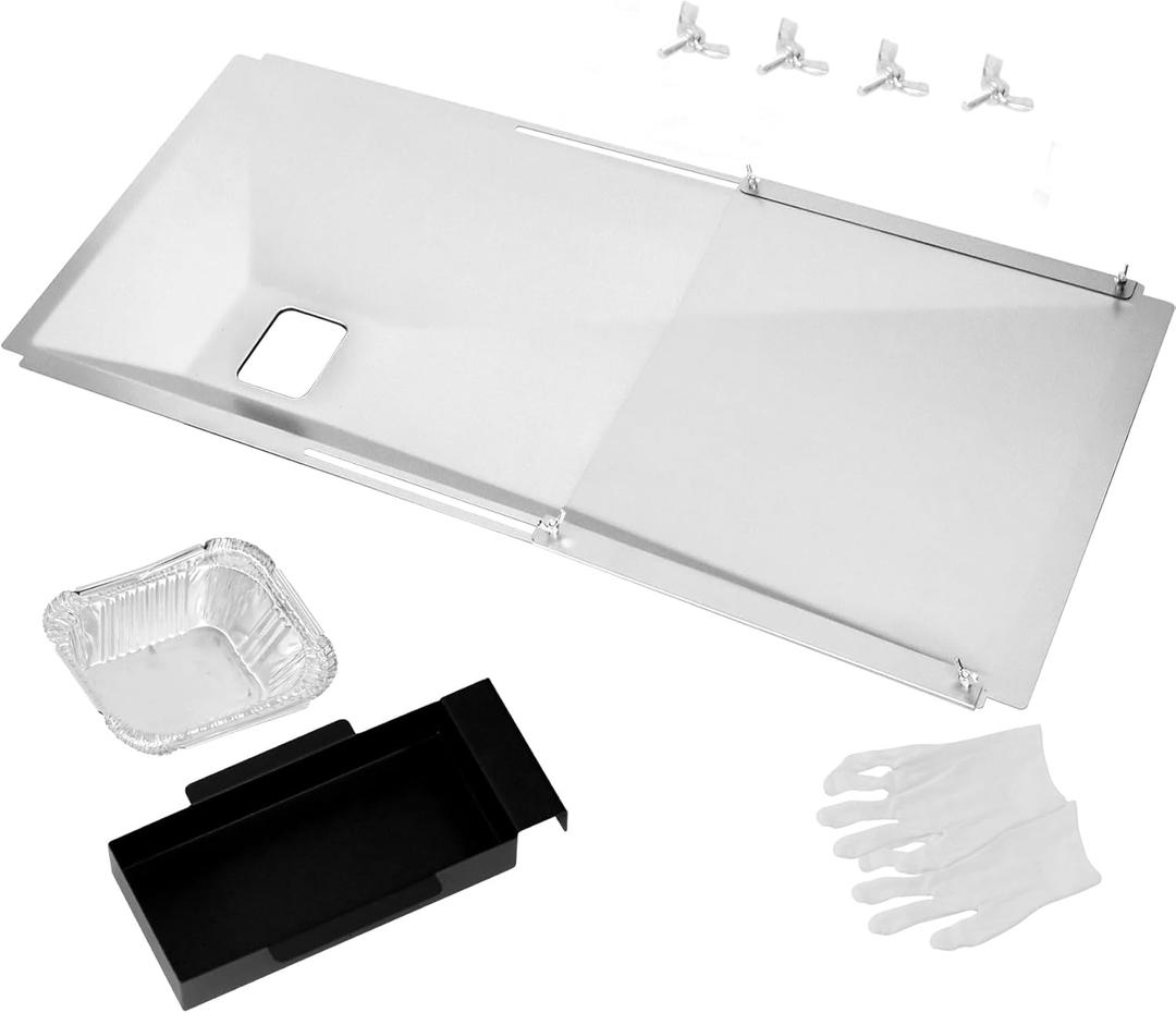 Adjustable Grease Tray with Catch Pan for Nexgrill 720-0888s 720-0888n, 720-0830h Charbroil, Dynaglo, Kenmore, BHG, Grill Master, Backyard, Expert Gas Grill, Universal Drip Pan for Most 3/4/5/6 Burner 23.6" to 31.6"