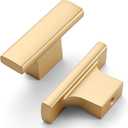 Asidrama 10 Pack Brushed Gold Kitchen Cabinet Knobs - Dresser & Drawer Knobs - Zinc Cabinet Hardware (Single Hole Knob)