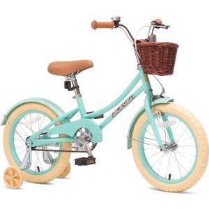 ACEGER Retro Princess Kids Bike with Basket for 3-12 Years Old Girls, Included Coaster Brake & Caliper Brake, 14 16 18 Inch with Training Wheels, 20 Inch with Kickstand, Vintage Bicycle for Gifts.