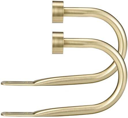Premium Curtain Holdback, Quality Metal Decorative Curtain Holdbacks with Zinc Alloy Cap Finials,Rust-Proof, Set of 2 Window Curtain Holdbacks,Brass