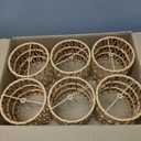 6 PCS Rattan Lamp Shades, Clip-on Rattan Lamp Shade, Chandelier Candle Bulb Lampshade, Natural Touch Hand Woven Lampshade for Chandeliers, Pendants, Wall Sconces, 5.1 x 5.1 in
