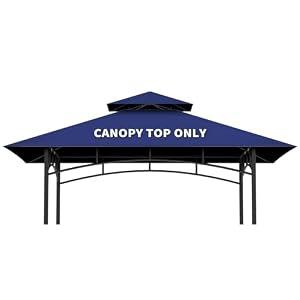Grill Gazebo Replacement Canopy Top Only - 5' x 8' Outdoor BBQ Gazebo Canopy Roof, Waterproof Double Tiered Shelter Cover Fit for Model L-GG001PST-F