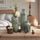 YMXYJM Resin 3 Piece Vase Set, Farmhouse Decor, Home Decorative Vase, Vases for Your Kitchen, Bedroom, Office, Living Room, Bathroom, & Shelf Centerpiece Table Decorations, Green