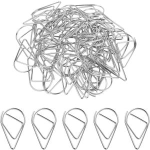 50 Pcs Silver Paper Clips, 1 Inch Stainless Steel Decorative Shaped Paper Clips for Office School Supplies Wedding Invitations (Silver)