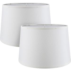 Aspen Creative 38027-2, Empire Collapsible Spider Lamp Shade, White, 13" Top x 15" Bottom x 10" Slant Height, Set of 2