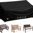 2 Seater Outdoor Bench Covers Waterproof,48W x 29D x 35H Inch,All Weather and Tearproof Polyester Fabric,Fit for 2-Person Seating Wooden & Metal & Cast Iron Patio Garden Loveseat Chair