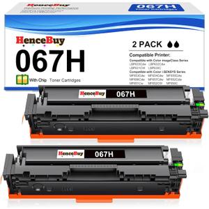 2 Pack - 067H Black Toner Cartridge Replacement for Canon 067H 067 Toner Cartridge High Yield for Color imageCLASS MF656Cdw MF654Cdw MF653Cdw LBP631Cw LBP632Cdw MF650C LBP630C Series Printer