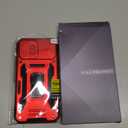 DEERLAMN Case for iPhone 13 Pro Max with Slide Camera Cover+Screen Protector(1 Pack),Rotated Ring Kickstand Military Grade Shockproof Protective Cover 6.7 Inch-Red