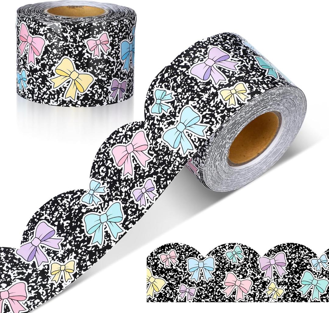 Fuutreo 65.6 ft Composition Bow Bulletin Board Borders Pastel Borders