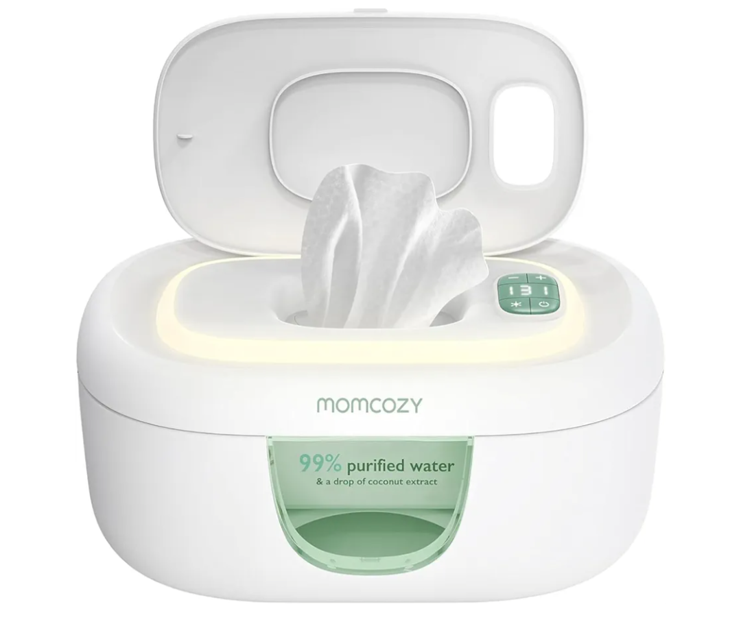 Momcozy Baby Wipe Warmer, Innovative Spring Design, Large Capacity Wipes Dispenser, Fast and Even Heating, 4 Modes of Temperature Heating Control, Diaper Wipe Warmer with Night Light