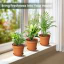 SwinDuck 20 Pack 6 Inch Plant Pots with Drainage and Saucers, Plastic Flower Pots for Indoor and Outdoor Plants, Stackable Nursery Planters for Houseplants and Herbs, Terracotta