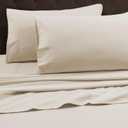 Tribeca Living King Luxury Solid Flannel Extra Deep Pocket Fitted Sheet, Fits up to 24" Mattress, Ivory