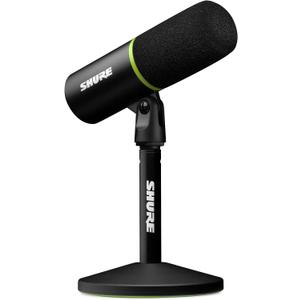 Shure MV6 Gaming Microphone  Dynamic USB Mic for PC Gaming & Streaming with Tap-to-Mute, Noise Cancellation, Desktop Stand & 3.5mm Headphone Monitoring, Black (300.5625 cubic inches)