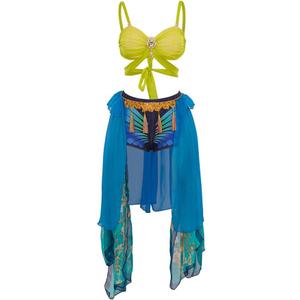 MelangCos Spears Slave Cosplay Costume Outfit Sexy Slave Bra Shorts Set for Women (Green&blue, XS)