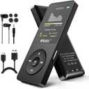 RUIZU 64GB MP3 Player with Bluetooth 5.3, Portable Music Player for Kids Sports Running, FM Radio, Voice Recorder, Equalizer, 80H Digital Audio Video Shuffle Resume Playback, Up to 128GB Micro SD Card (Black)
