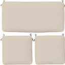 3 Pack Outdoor Replacement Cushions, Fit for 4-Seater Wicker Rattan Patio Conversation Set, 36x18x3,18x18x3, Liner & Cover
