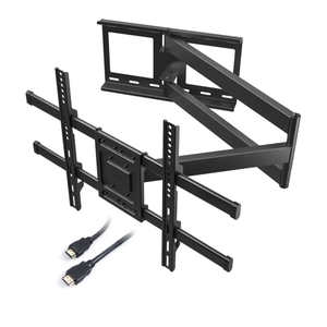BONTEC TV Wall Mount with Extra Long Extendable Arm for 32-75 Inch TVs, Holds Up to 132lbs, Full Motion Dual Arm TV Bracket with Tilt, Swivel, Level Adjustment, Max VESA 600x400mm, Wide Compatibility