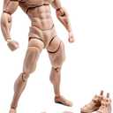Fremego 1/12 Scale Male Action Figure,6inch Super Flexible Strong Muscular Figure Miniature Figures Body Doll with Interchangeable Hands and Accessories Collection (Pale Skin)