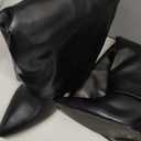 Modatope Knee High Boots Women Fold Over Boots Wedge Heel Slouchy Tall Boots Zipper Pointed Toe Dress Fall Long Boot for Women,10