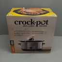 Crock-Pot 7-Quart Manual Slow Cooker, Family Size Serves 8+ People & Fits 6-lb Roast, Removable Stoneware with Warming Setting, Dishwasher Safe for Easy Cleanup, Stainless Steel