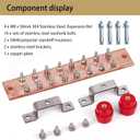 10" Copper Ground Bar Kit,900A Grounding Busbar Bar with UL Recognized SM40 Insulators Rated Uimp up to 7.4KV