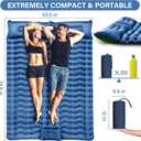 Yuzonc Double Camping Sleeping Pad with Built-in Foot Pump and Pillows – Ultralight Inflatable Sleeping Mat for 2 Person, Compact Air Mattress for Backpacking Hiking Tent Camping, Portable Outdoor (80.7"L x 53.5"W x 4"Th)