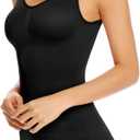 JOYSHAPER Women's Cami Shaper Tummy Control Padded Bra Camisole Cami Compression Tank Top Shapewear Body Shaper (Black)