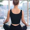 6 Pieces Women Basic Crop Tank Tops Sleeveless Sports Crop Top (Large, Mixed Colors)