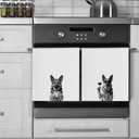 JWERBENPEY German Shepherd Wine Coffee Kitchen Towels Decorative, German Shepherd Gifts, Wine and Coffee Lovers Drinkers Gifts, Dog Dish Hand Tea Towels for Kitchen, 16x24 Inch Set of 2