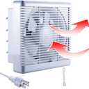 10 Inch Window Shutter Exhaust Fan,11.6 x 11.6 Inch Cutout, 406CFM 35W Wall-Mounted Ventilation Air Intake Extractor for Bathroom Home, Large