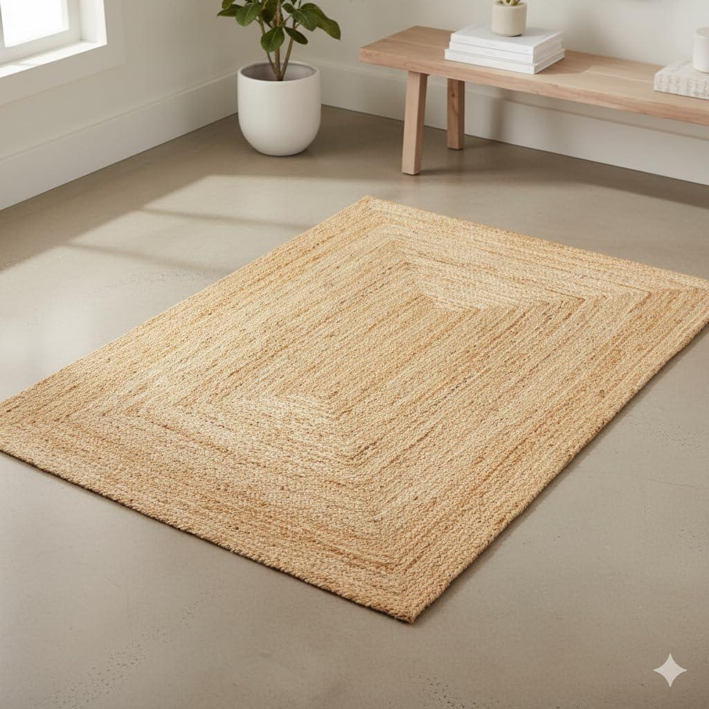 Craft Trade Jute Braided Area Rug, Natural Fiber Reversible Handwoven Indoor Outdoor Rug, Rustic Farmhouse Carpet for Living Room, Dining, Entryway & High Traffic Spaces - 36"x60" Rectangle Craft Trade Jute Braided Area Rug, Natural Fiber Reversible Handwoven Indoor Outdoor Rug, Rustic Farmhouse Carpet for Living Room, Dining, Entryway & High Traffic Spaces - 36"x60" Rectangle