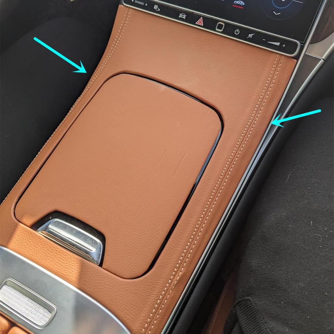 Center Console Gear Shift Storage Panel Cover Fit for Mercedes-Benz GLC Coupe X254 C254 260 300 GLC43 AMG 2024 2025 (Brown Leather)
