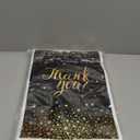 Pajean 100 Pcs Thank You Gift Bags Bulk Black and Gold Plastic Bags with Handles Black Goodie Treat Shopping Wrap for Birthday Party Favors Small Business Merchandise Graduation, 6.7" x 9.8"