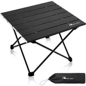 MOON LENCE Ultralight Folding Camping Table, Compact,Portbale with Carry Bag, for Outdoor Cooking, Picnic, Camp, Boat, Travel (Black - S)