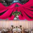 FOTSHARER Hot Pink Ceiling Drapes for Weddings Sheer Ceiling Curtains 4 Panels 5x20FT Chiffon Fabric Fuchsia Draping Fabric for Wedding Arch Tulle Backdorp for Drapes Curtains Satge Reception Decor
