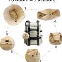 PFFY Quick Dry Waterproof Packable Bucket Hat for Women Men Outdoor Sun Hats with Detachable Chin Strap (Black)