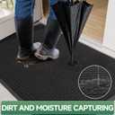 100pointONE Front Door Mat Outside Entrance, Dirt Trapper Doormat 48"x36"