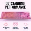 KLIM Chroma Pink Wireless Keyboard RGB Backlit, Rechargeable Battery, Wireless Keyboard with Water-Resistant Durable Design, Compatible with PC, Mac, PS4, PS5