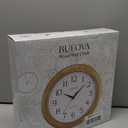 Bulova C5005 Wooden Atomic Analog Wall Clock | Automatically Sets Time | Large Roman Numerals | Battery Operated | Traditional Design