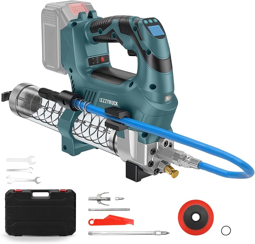 Cordless Grease Gun for Makita 18V Battery (No Battery), Brushless Electric Grease Gun with LED Display, 12000 PSI, 6oz/min, 39.7'' Hose, LED Light, for Machinery Maintenance