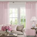 Pinch Pleat Light Pink Semi Sheer Curtains 108 Inches Long for Girls Bedroom Living Room Light Filtering Pleated Linen 108 Inch Curtains Drape Window 2 Panels Set Pink Blush Babys Nursery