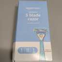 Amazon Basics 5-Blade Razor Handle for Women, Includes 12 Cartridges and Shower Hanger, 14 Piece Set, Blue