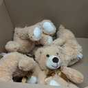 Teddy Bears Bulk 5 Packs 13.5 Inches Small Stuffed Bears Pack for Christmas Valentines Baby Shower Party Decorations Centerpieces Favors Light Brown